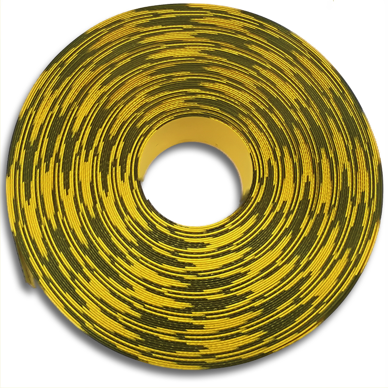 Yellow and Black Smooth Glossy Custom Printing TPU Coated Nylon Bag Handle Webbing 