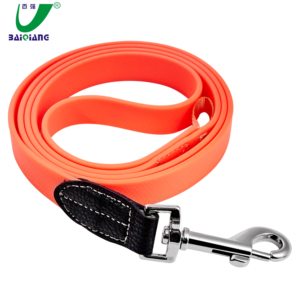 Secure Long Black PVC Rubber Double Dual Dog Leash Training Leash