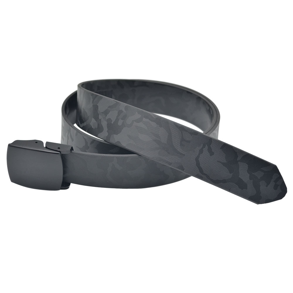 Camouflage Easy Slide Cow Leather Textured Automatic Belt For Male